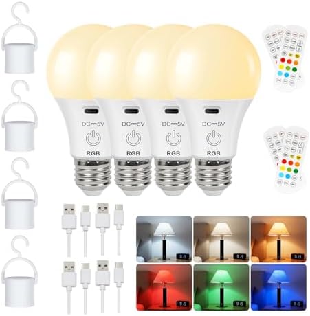 Aufladbare RGB-Glühbirnen im Set